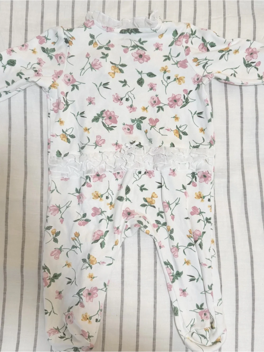 Little Me White Pajama Set with Pink Floral‎ Print